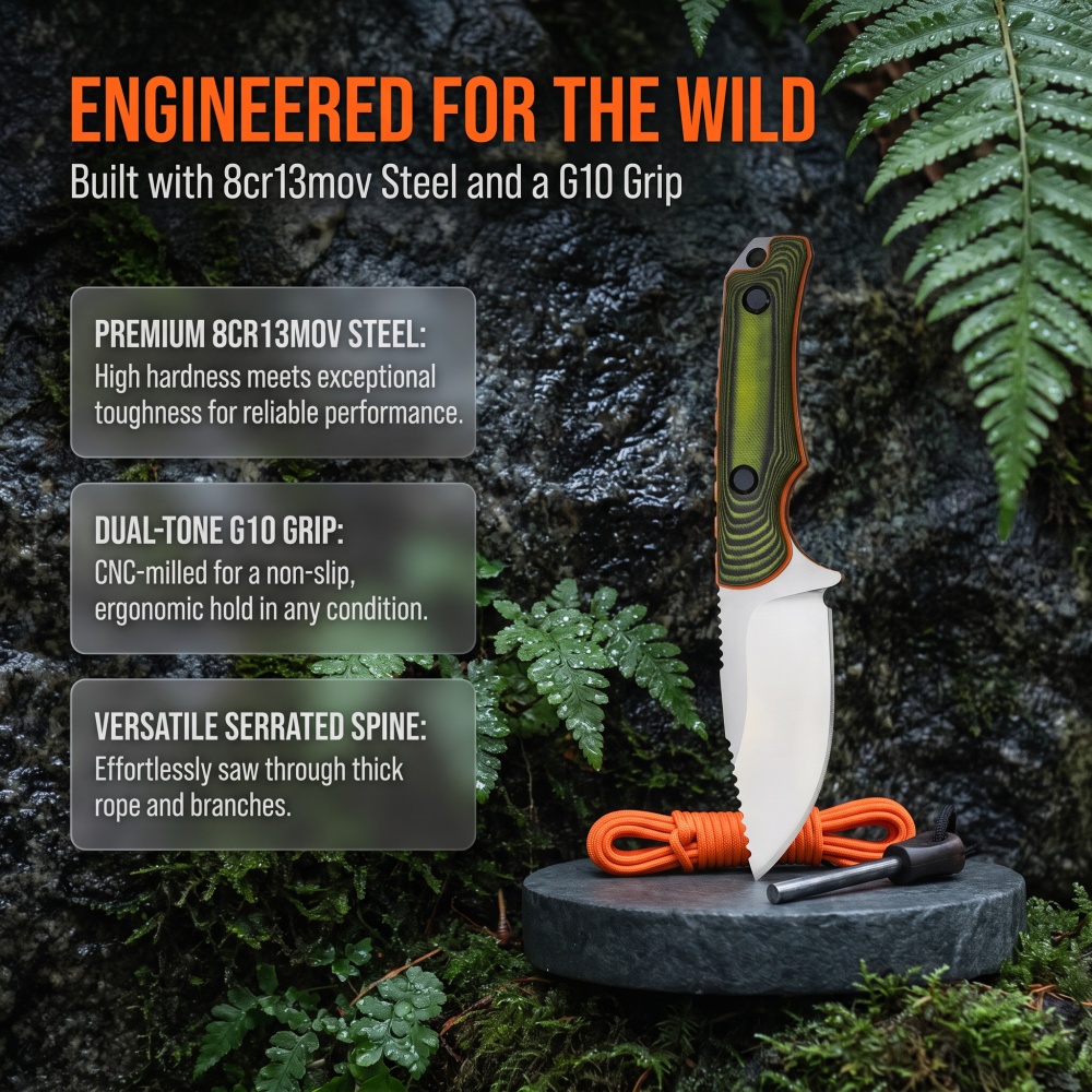 15017 Cuchillo de hoja fija pa - Bushcraft Knife Fixed reseña y precio
